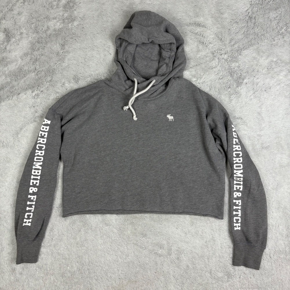 Abercrombie Fitch Cropped Hoodie‎ Sweatshirt Women Sz S Cozy Soft Y2KGym Train